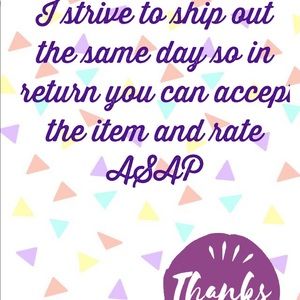 Please accept and rate your buyer ASAP!!